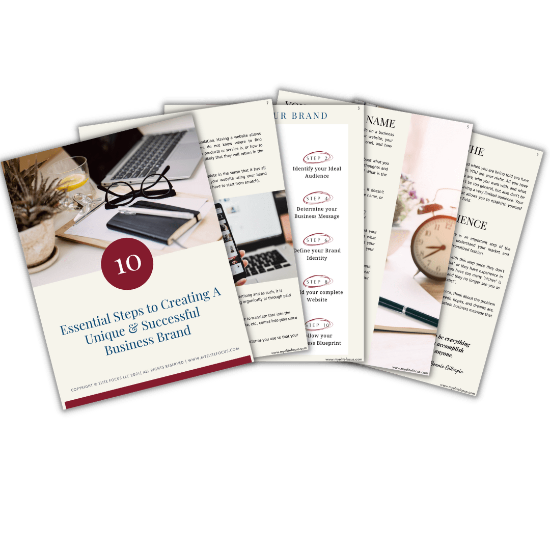 10-essential-steps-business-brand-guide-elite-focus.png Preview of the Elite Focus free business branding guide, 10 Essential Steps to Creating a Unique and Successful Business Brand.